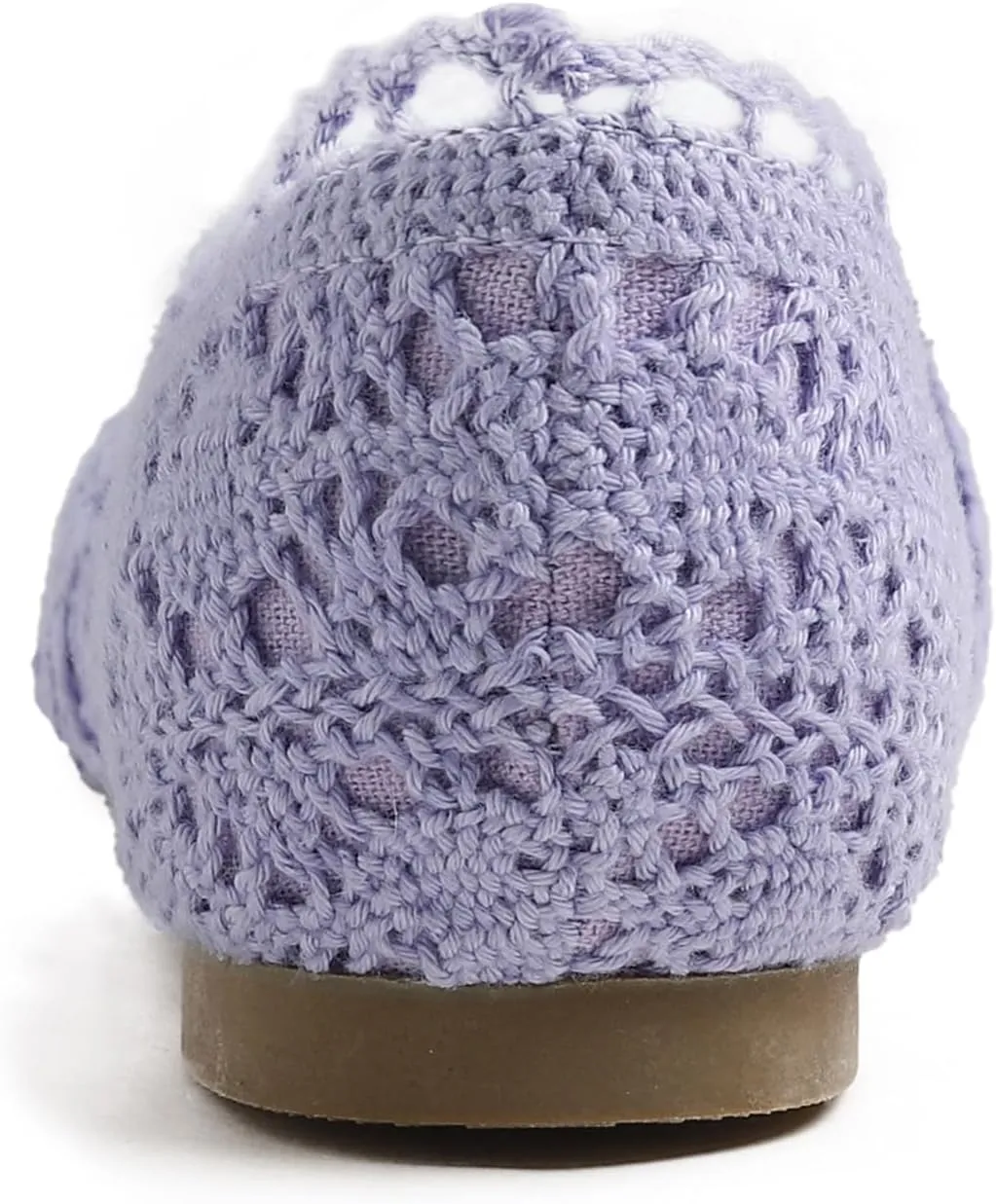 FEVERSOLE Women's Comfort Breathable Knit Crochet Shoes Lace Ballet Flats