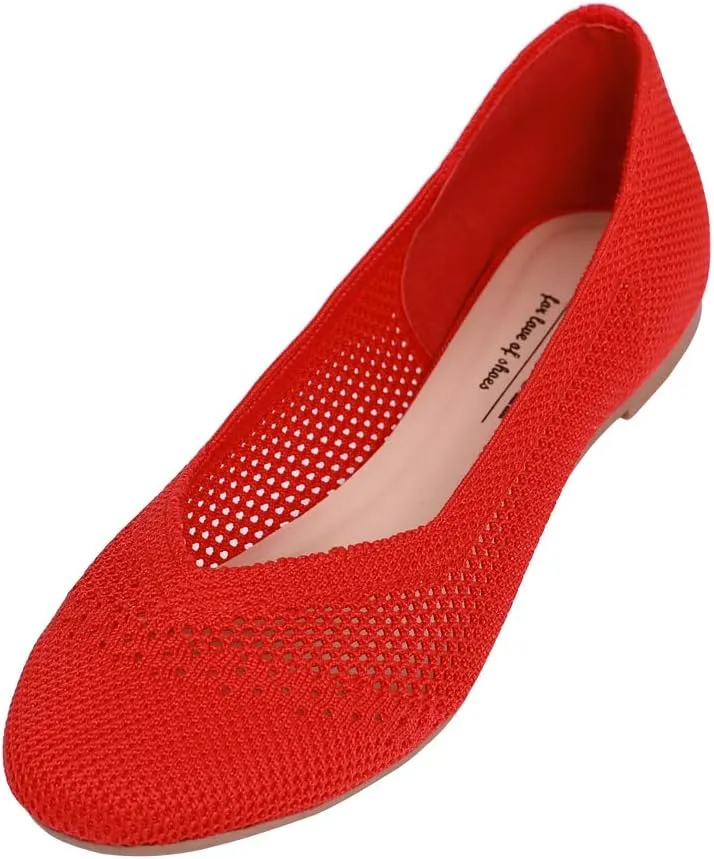 Feversole Women's Woven Fashion Breathable Knit Flat Shoes