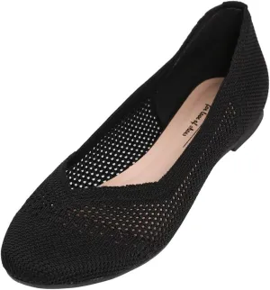 Feversole Women's Woven Fashion Breathable Knit Flat Shoes
