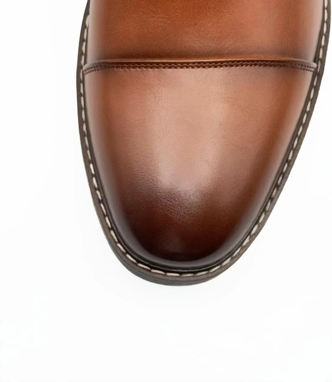 Finishing & Sewing Men's Cap Toe Lace Up Oxford Dress Shoes