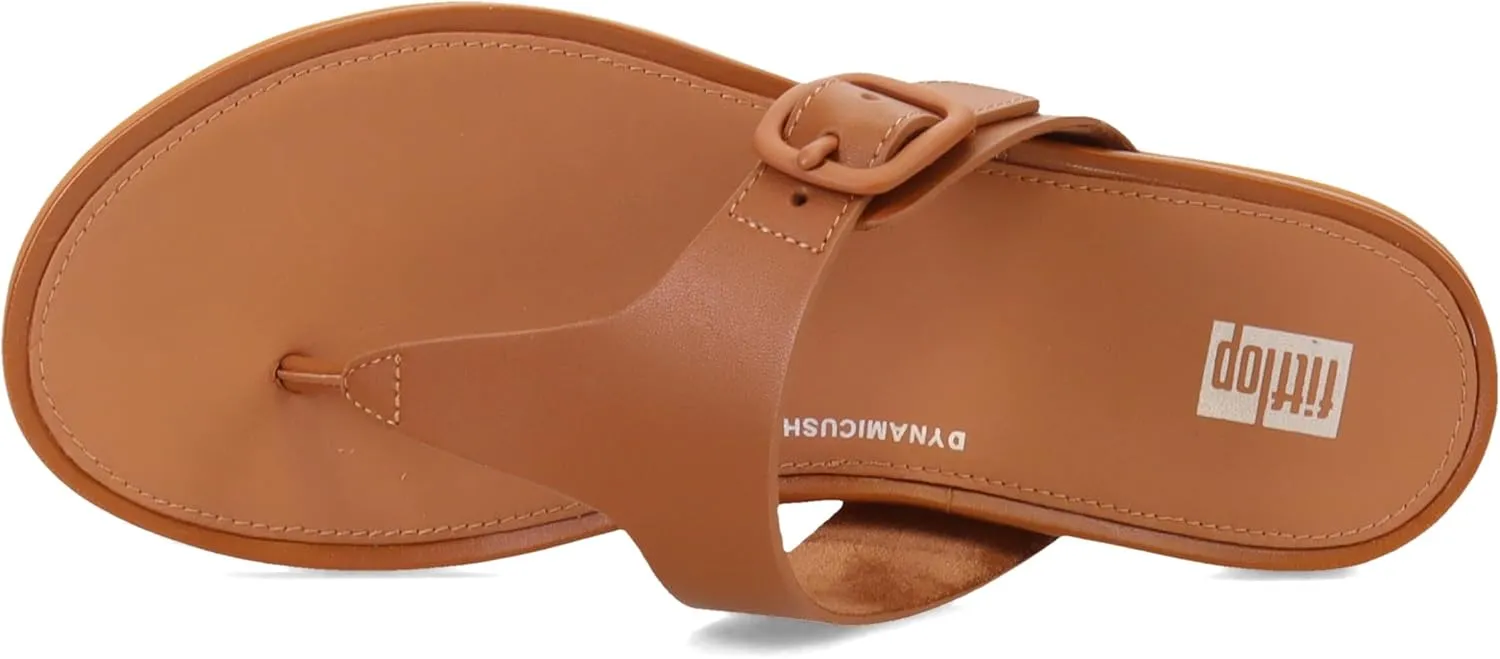 FitFlop Women's Gracie Rubber-Buckle Leather Toe-Post Sandals