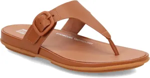 FitFlop Women's Gracie Rubber-Buckle Leather Toe-Post Sandals