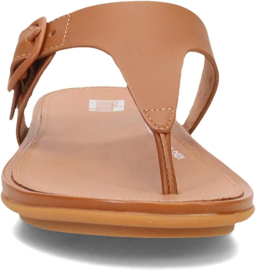 FitFlop Women's Gracie Rubber-Buckle Leather Toe-Post Sandals