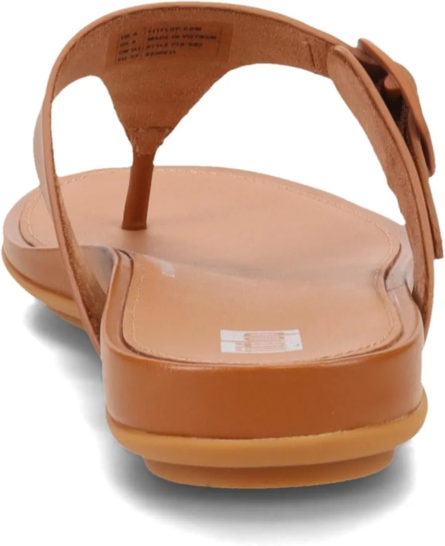 FitFlop Women's Gracie Rubber-Buckle Leather Toe-Post Sandals