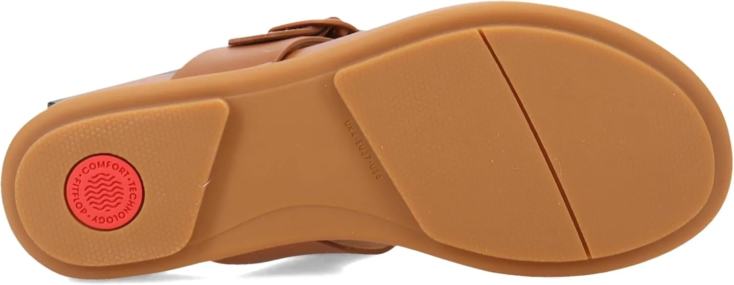 FitFlop Women's Gracie Rubber-Buckle Leather Toe-Post Sandals