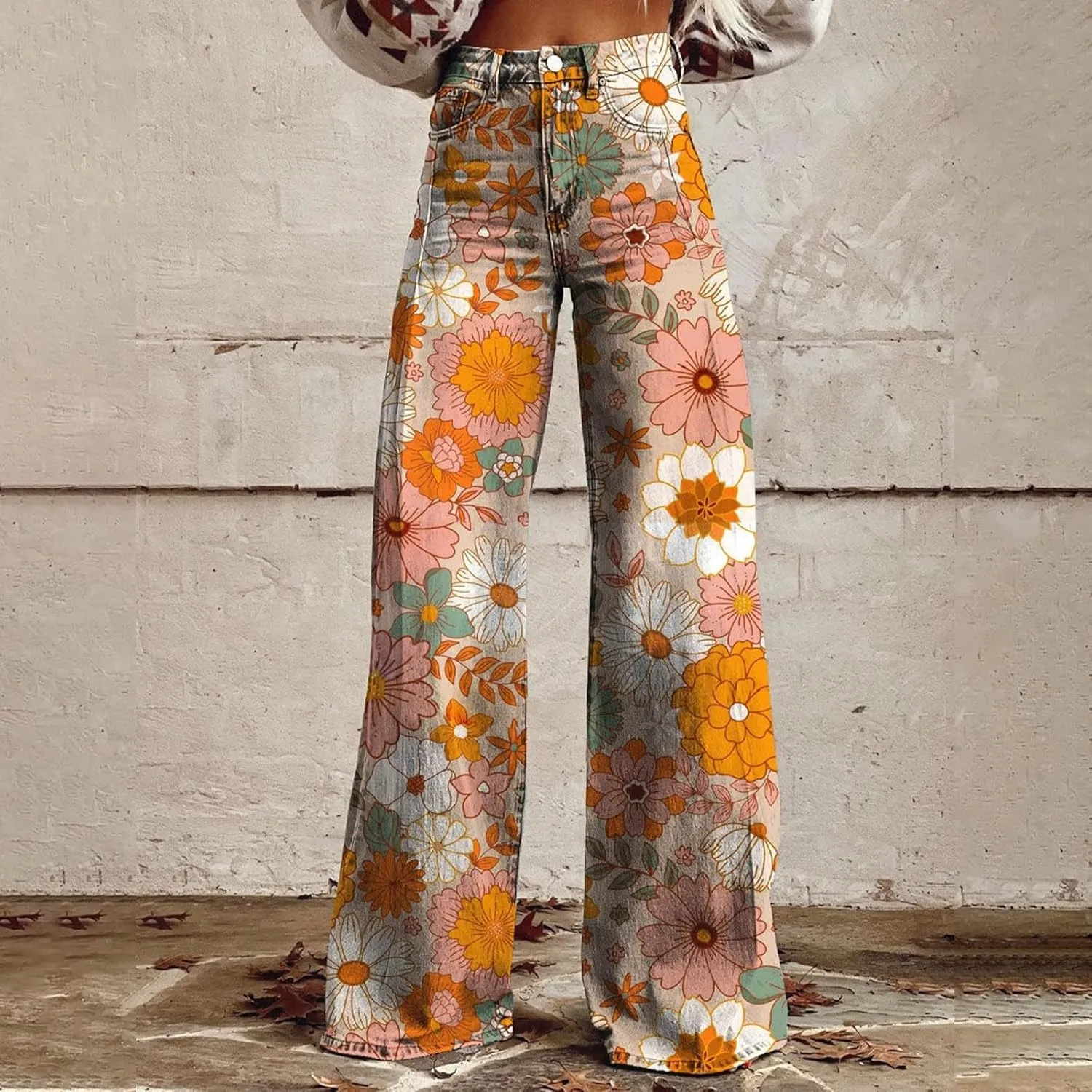Flare Jeans for Woman Sweatpants That Look Like Jeans Vintage Pant High Waisted Jean Y2K Street Fashion Wide Leg Denim Pant
