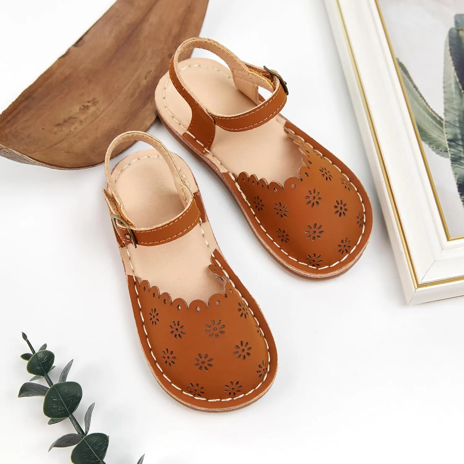 Flaryzone Toddler/Little Kids' Classic Rome Open-Toe Flat Sandals
