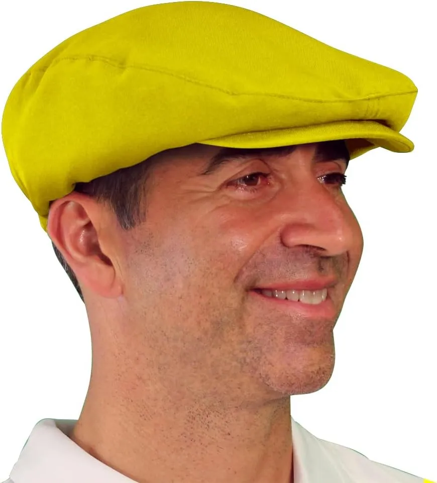 Flat Newsboy Ivy Hat, Traditional Golf Cap, Ben Hogan 'Par 3' - Gatsby Flat Hat, Vintage Mens Microfiber