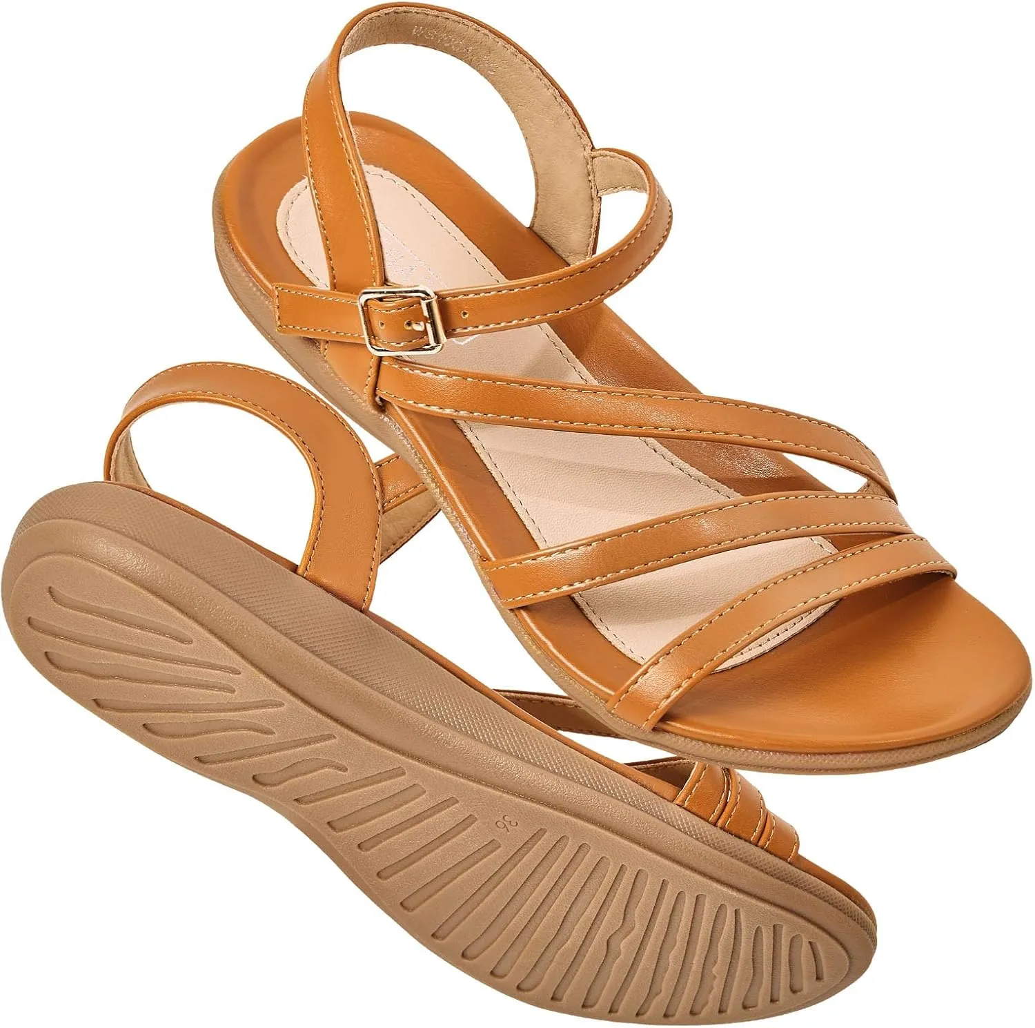 Flat Sandals for Women Dressy - Comfortable Walking Summer Womens Sandal