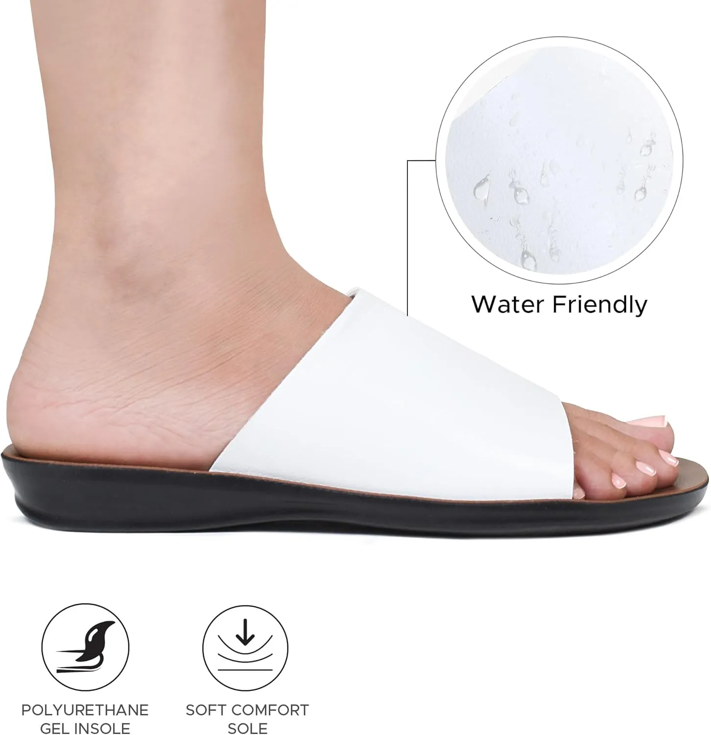 Flat Sandals For Women - Walking Summer Vacation Essentials Ladies Flip Flops – Comfortable Arch Support Orthotic Sandals For Women – Casual Outdoor Fashion Dressy Non Slip Footwear