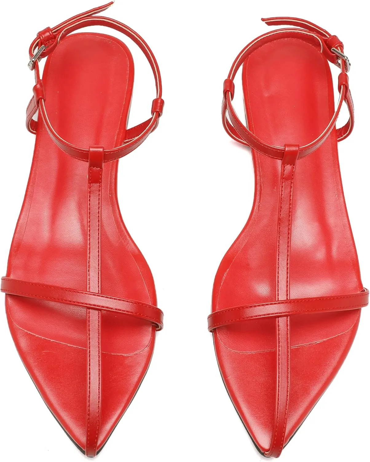 Flat Sandals for Women with Metal Buckle Ankle Strappy Ladies Fashion Slide Sandals Comfortable Summer Open Toe Women Sandals Dressy.