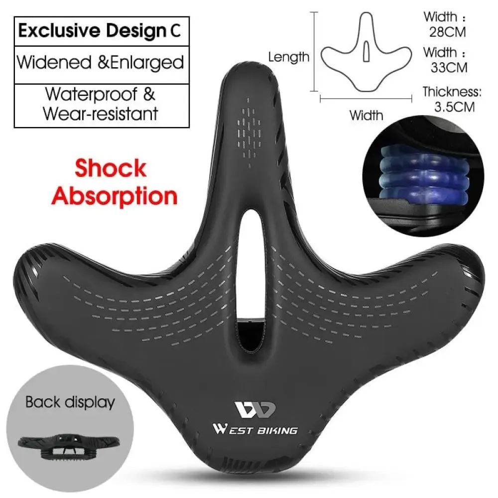 Flat Widen Comfortable Bicycle Saddle