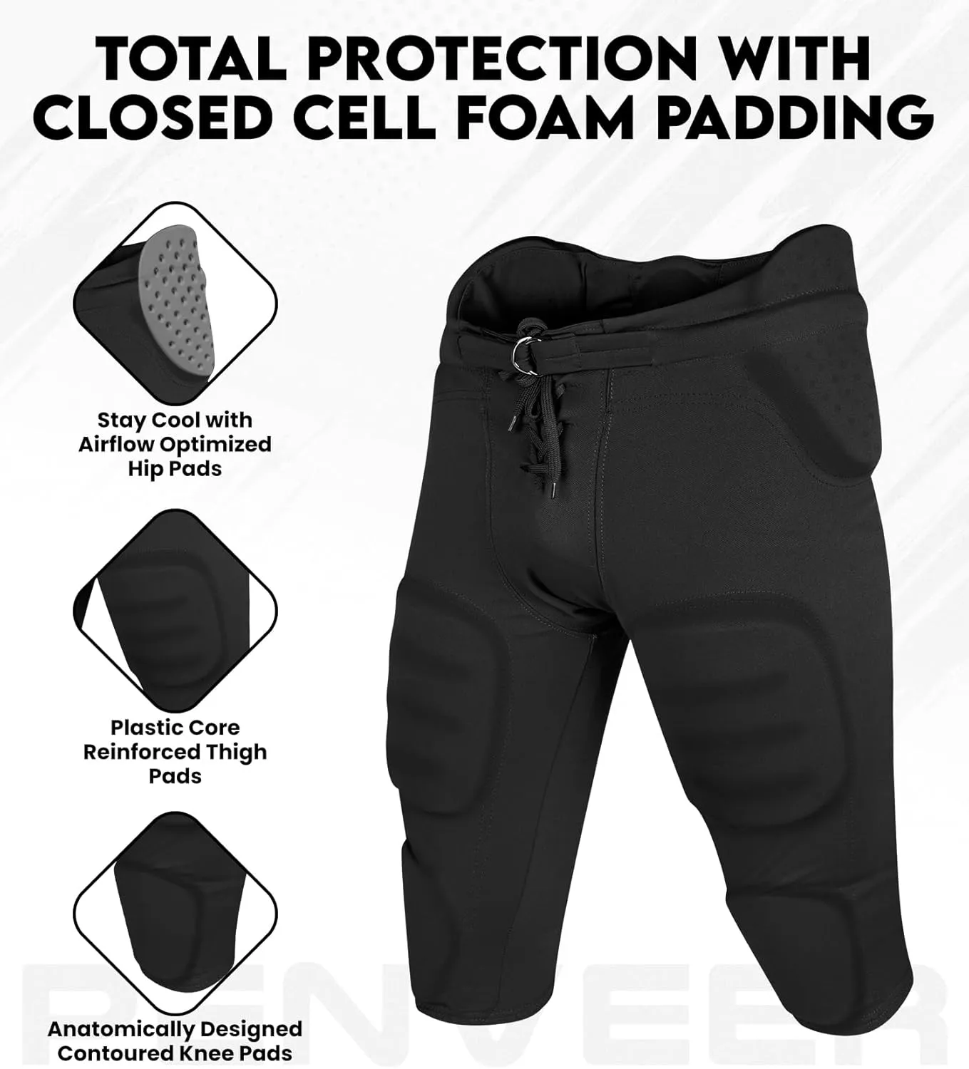Football Pants Adults - Safety Integrated Comfortable Football Practice Pants for Men