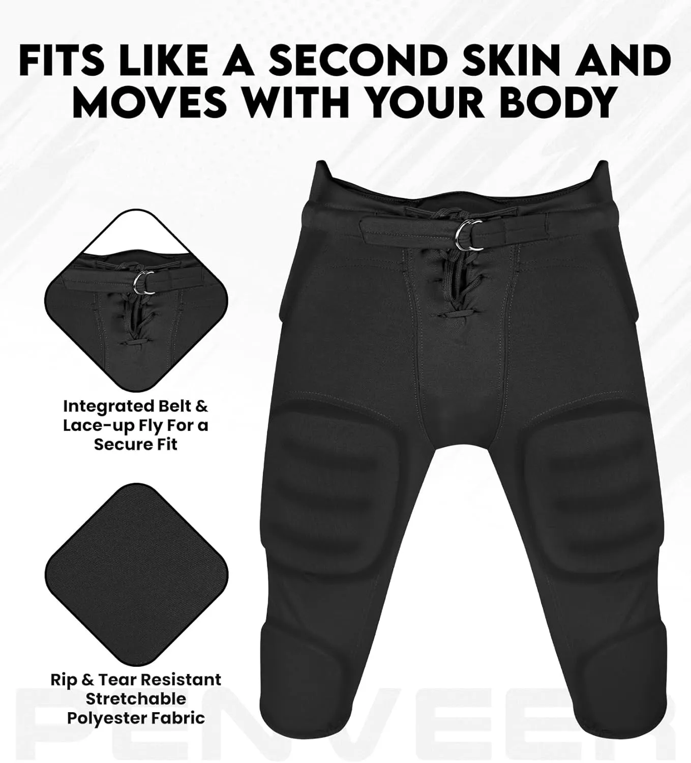 Football Pants Adults - Safety Integrated Comfortable Football Practice Pants for Men