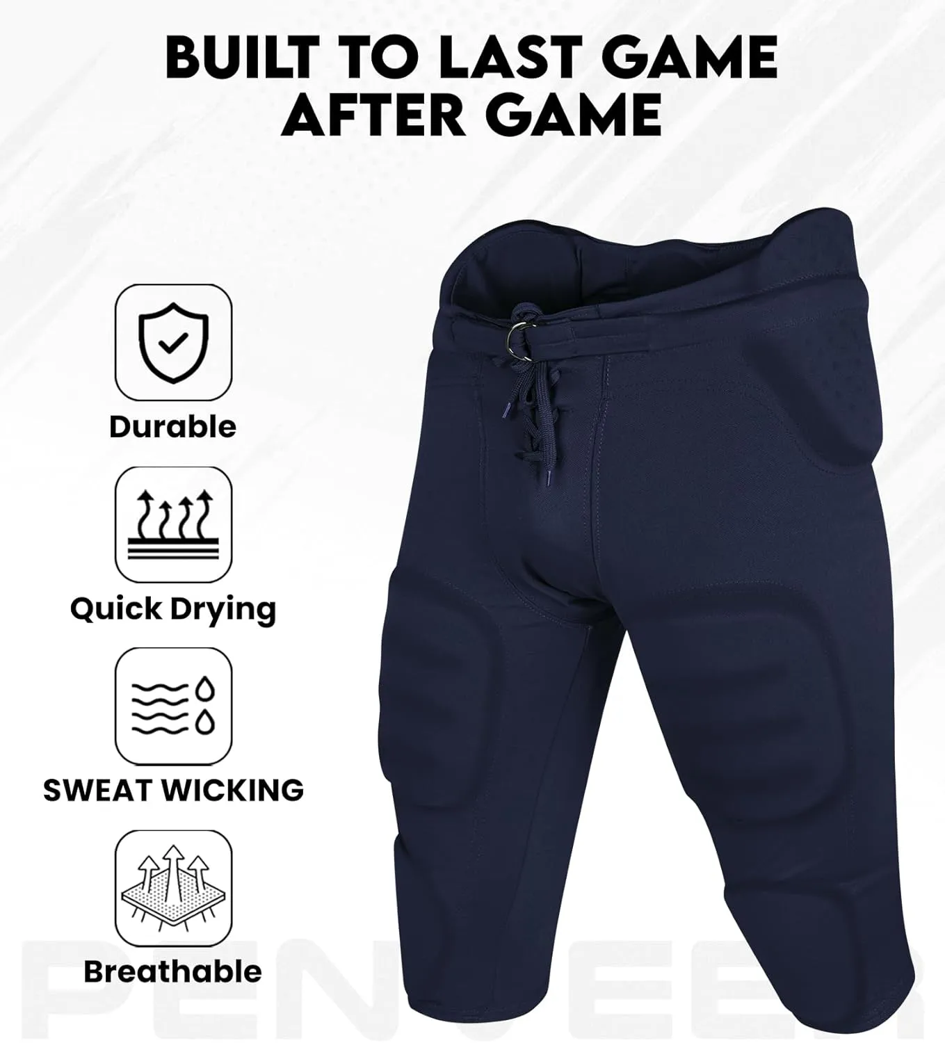 Football Pants Adults - Safety Integrated Comfortable Football Practice Pants for Men