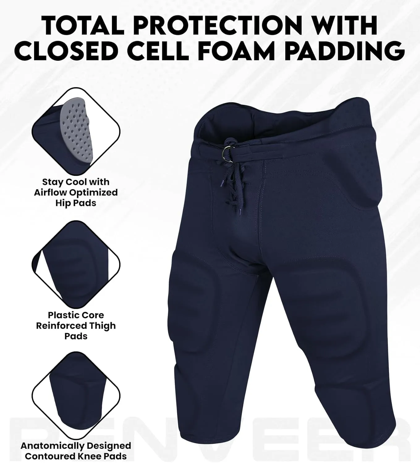 Football Pants Adults - Safety Integrated Comfortable Football Practice Pants for Men