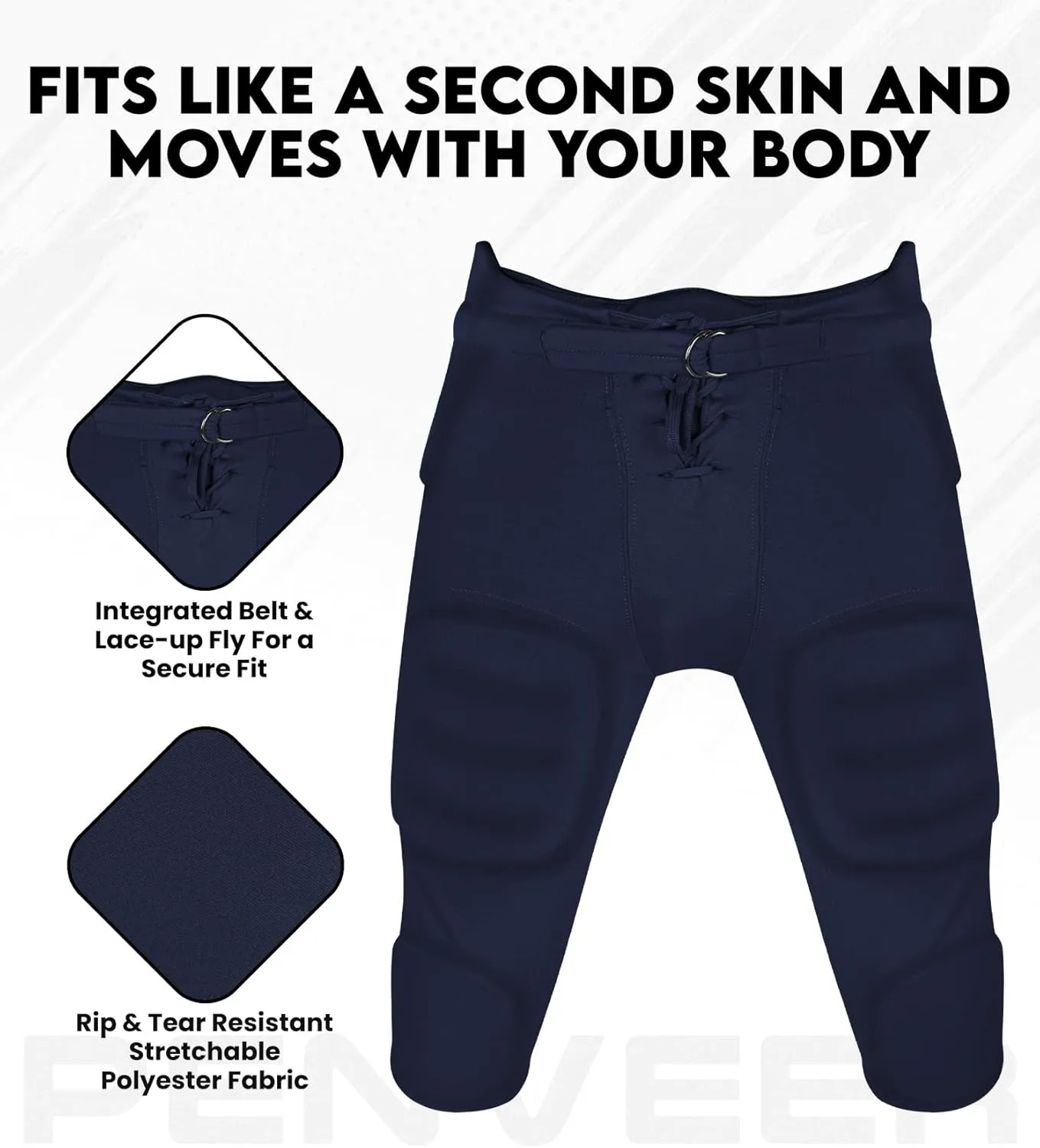 Football Pants Adults - Safety Integrated Comfortable Football Practice Pants for Men