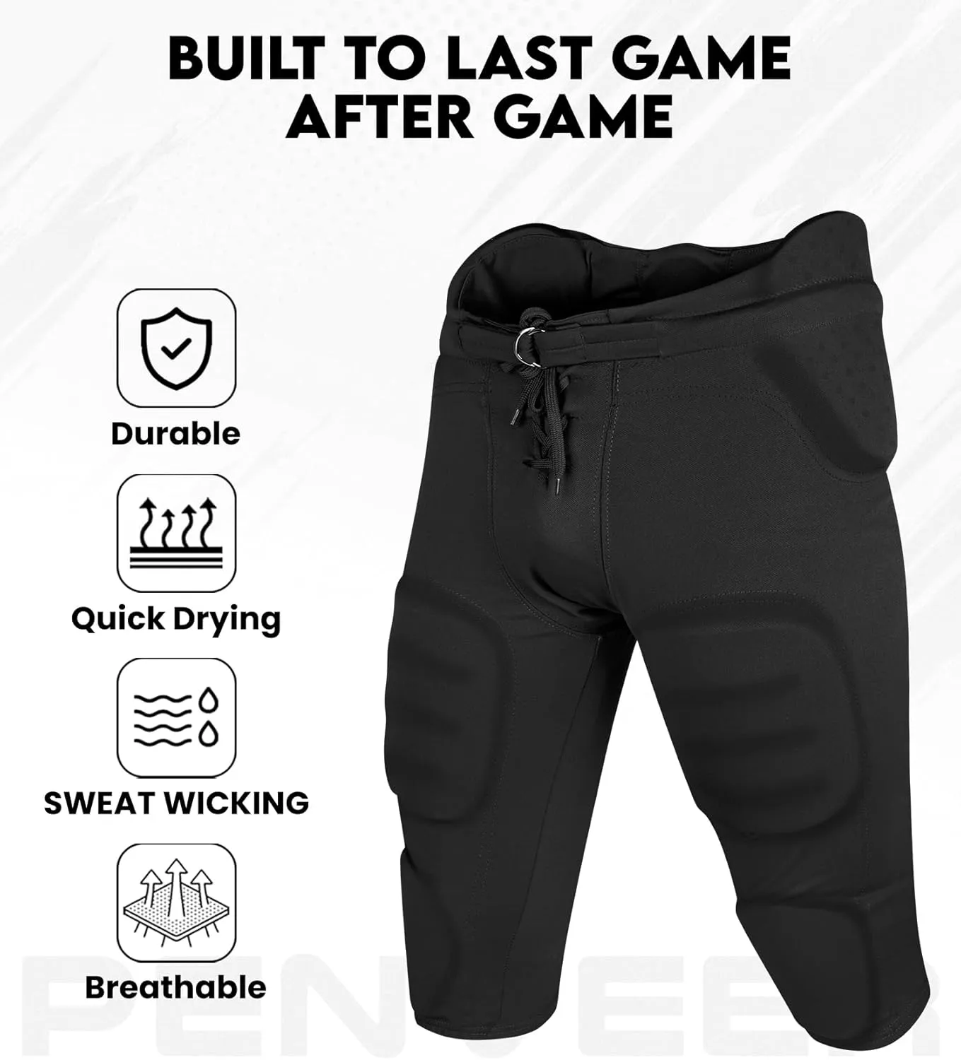 Football Pants Adults - Safety Integrated Comfortable Football Practice Pants for Men