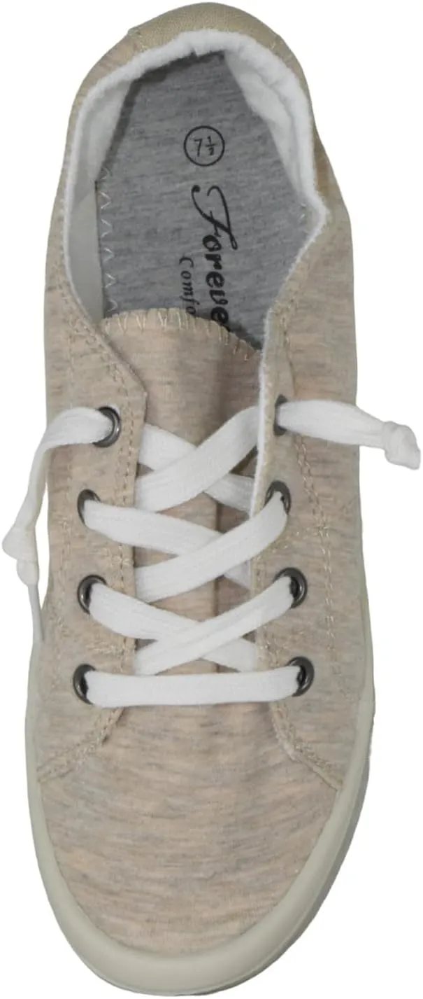 Forever Flat Women's Shoes Linen Canvas Slip-On Sneakers Lace Up Loafers Comfortable Fashion Sneakers