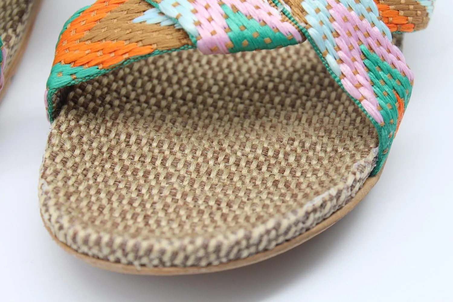 FRALOSHA Women's Summer Slippers Flax Cross House Shoes Indoor Breathable Outdoor Sandals