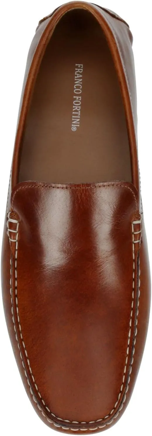 Franco Fortini Venetian Driver - Men's Classic Leather Slip-On Moc Toe Penny Loafers