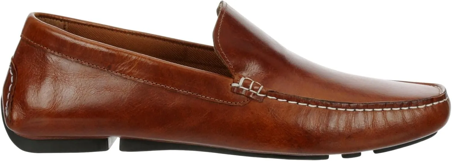 Franco Fortini Venetian Driver - Men's Classic Leather Slip-On Moc Toe Penny Loafers