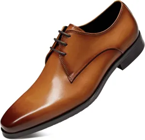 FRASOICUS Mens Oxford Shoes Genuine Leather Dress Shoes