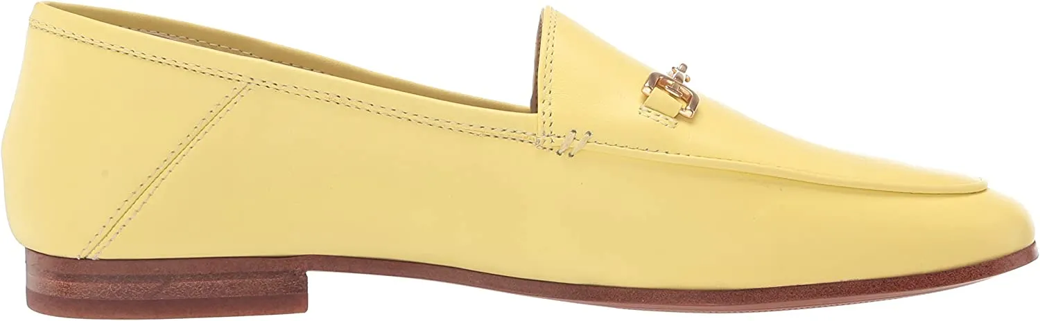 Free returns On Edelman Loraine Slip Yellow Almond Stacked Butter Fashion Heel Toe Protected Sam Loafer