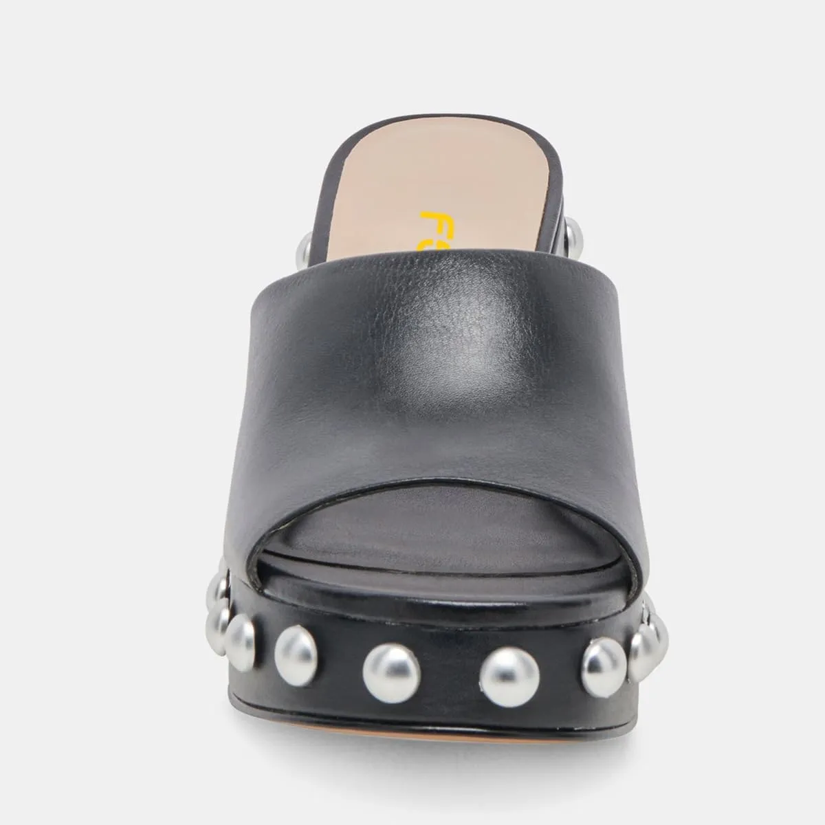 FSJ Women Classic Open Toe Wedge Heels Slide Heeled Sandals Studded Metal Rivets Slip On Mules Summer Casual Dress Shoes Size 4-16 US