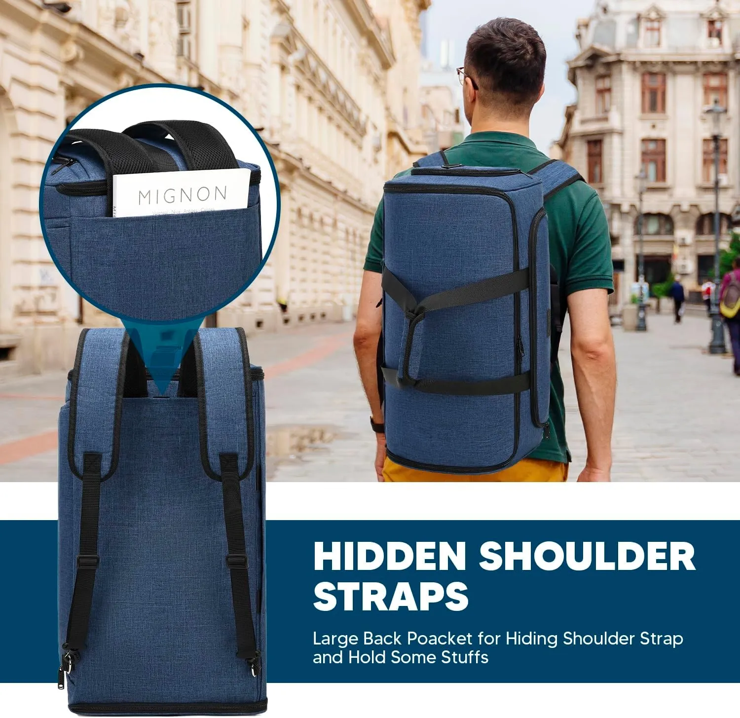 Garment Bags for Travel, Convertible Garment Duffle Bag for Men Women, Carry On Garment Bag Backpack, 4 in 1 Travel Suit Bag with Shoe Compartment, Large Weekender Bag
