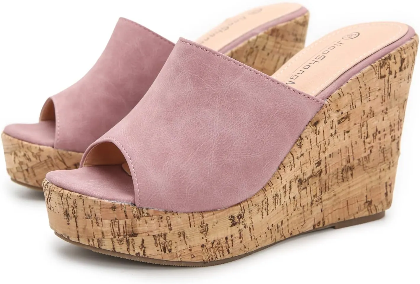 gloryinterest Wedge Sandals for Women Platform High Heels Summer Mule Slip on Comfortable Soft Arch Support Sandals Black Pink White Blue US5-12