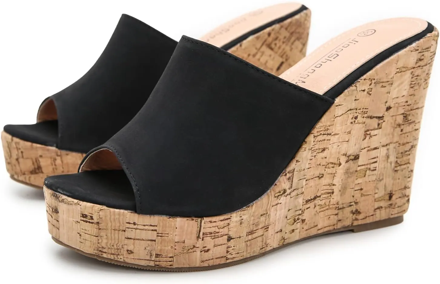 gloryinterest Wedge Sandals for Women Platform High Heels Summer Mule Slip on Comfortable Soft Arch Support Sandals Black Pink White Blue US5-12