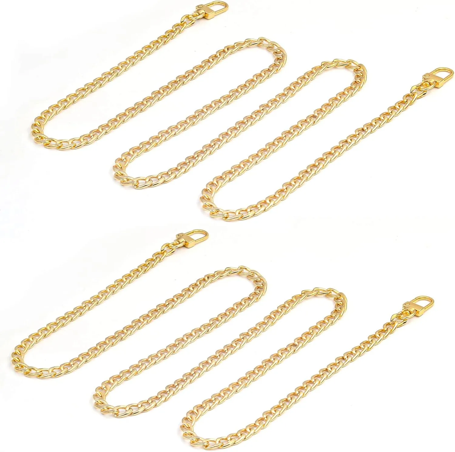 Gold Purse Chain, Shynek 2PCS Crossbody Chain Strap, Gold Belt Chain, Long Chain Cross Body Strap for Bags, Purses, Handbags