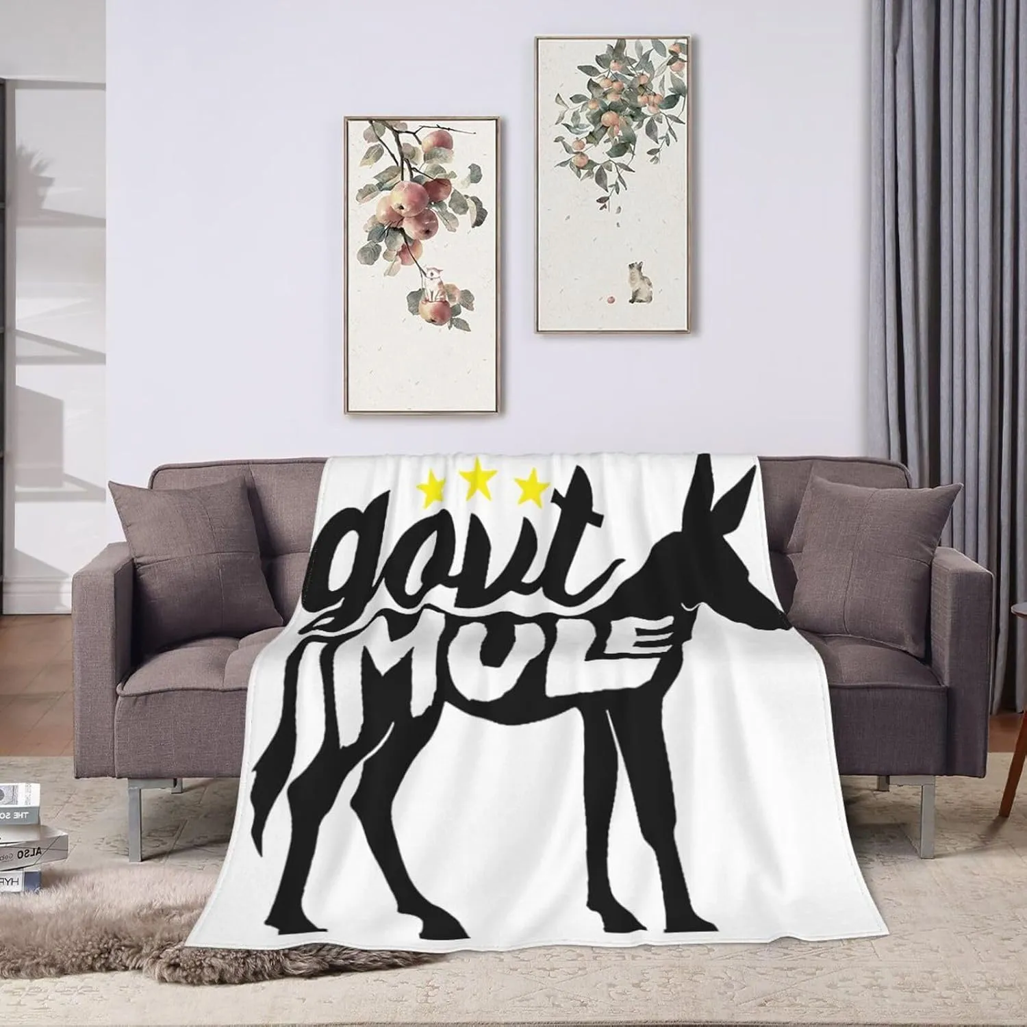 Gov't Rock Mule Band Blanket Throw Air Conditioning Blankets Lightweight Soft for Couch Bed 50"x40"
