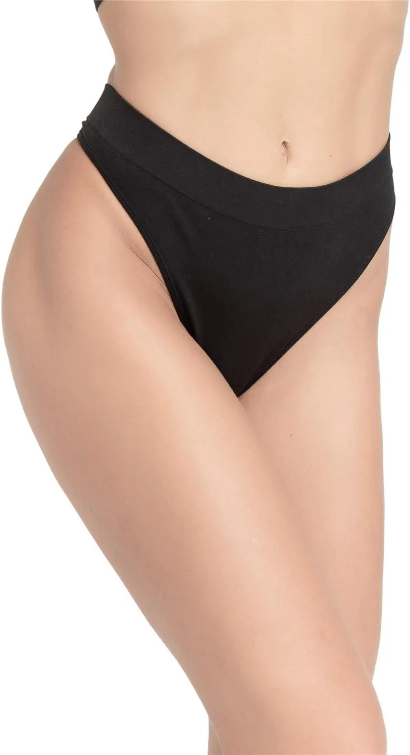 GRANKEE Women's Breathable Seamless Thong Panties No Show Underwear Pack