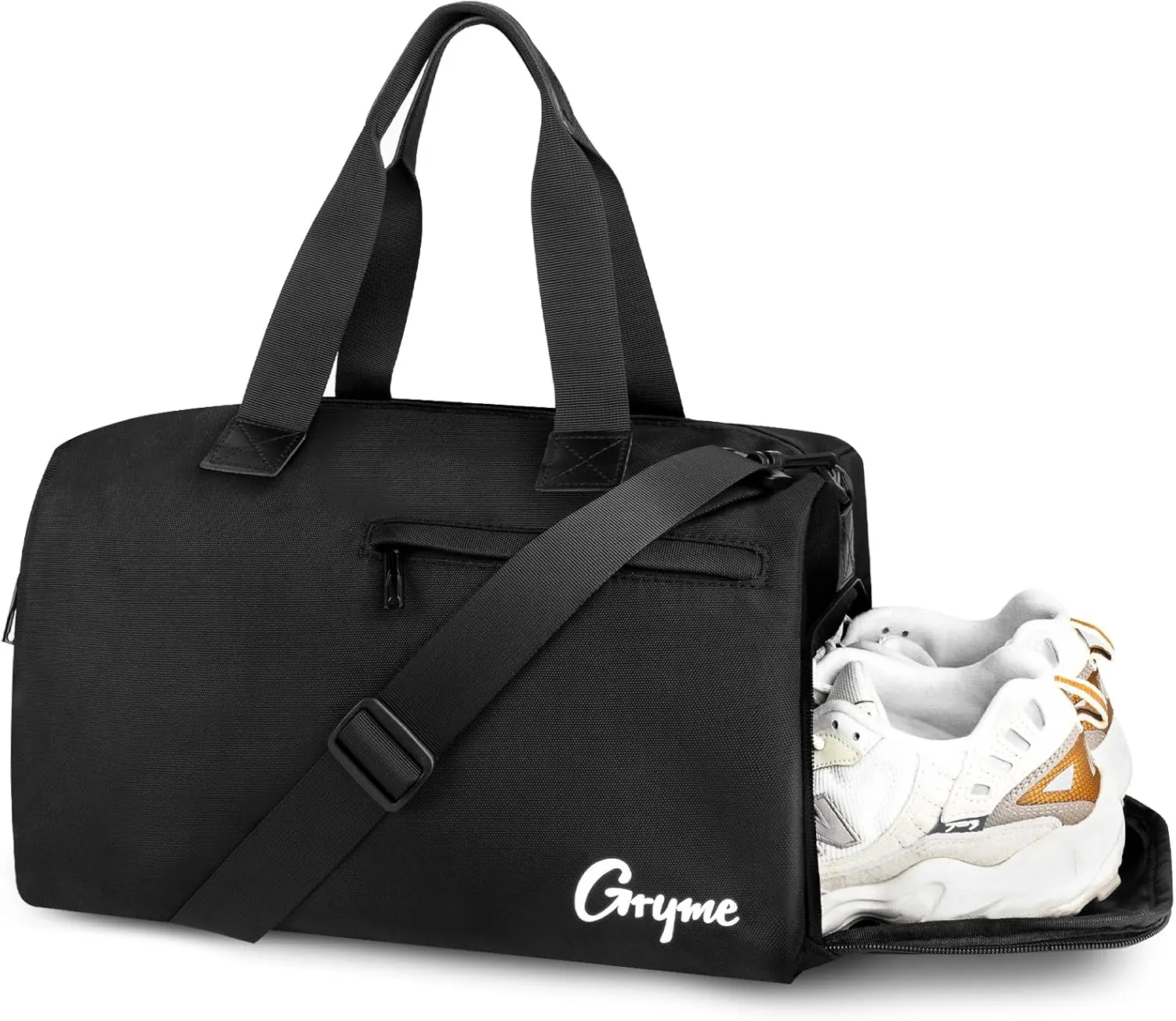 Gryme 15 Inch Small Gym Bag with Shoes Compartment and Wet Pocket, Mini Duffle Bag for Men & Women, Small Sports Bag for Travel Carry On, Swimming, Workout, Weekender Overnight