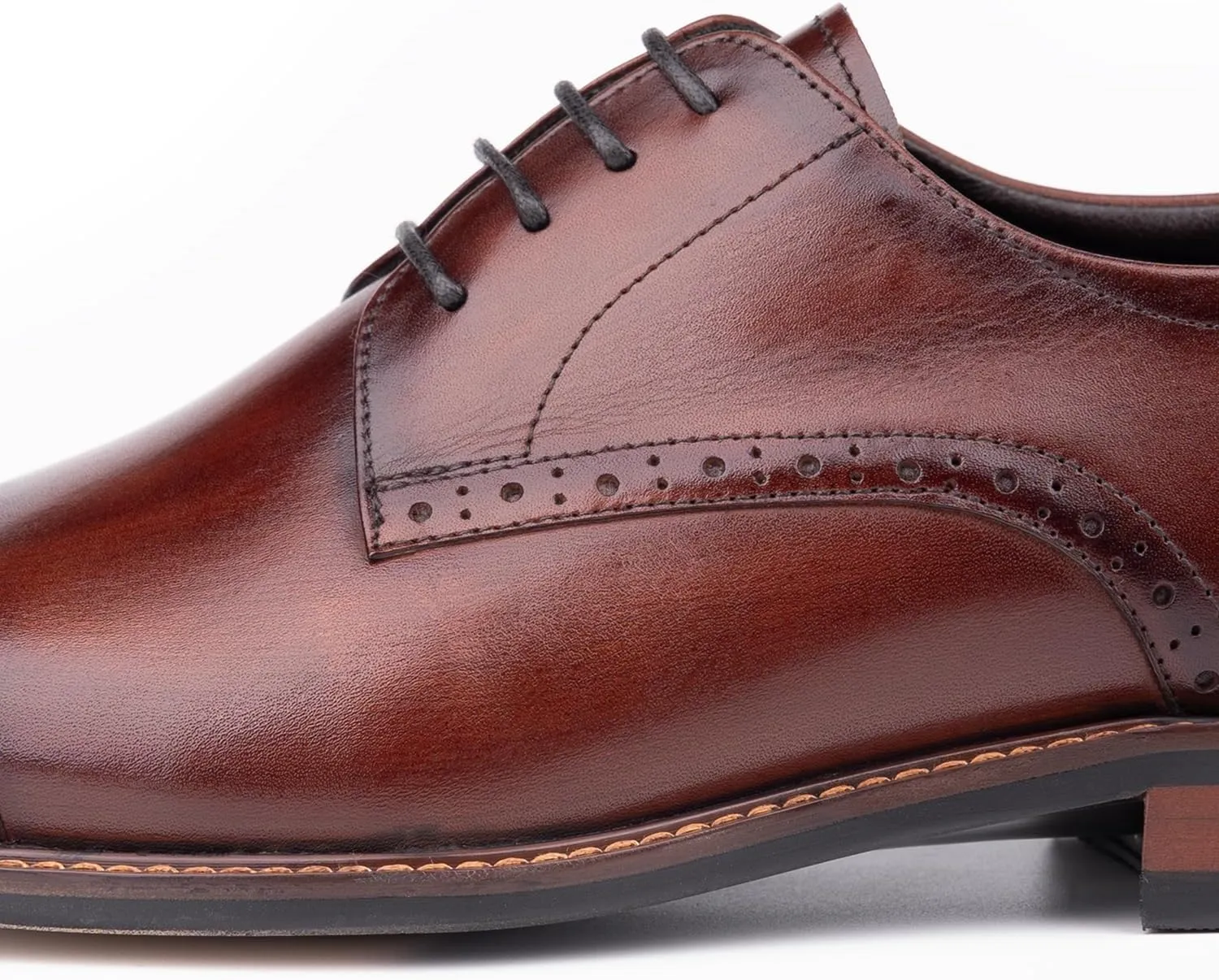 GZOJSS Men's Oxford Shoe Luxury Formal Dress Retro Shoes Casual Comfortable Genuine Leather Business Derby Lace Up Plain Toe Men Shoes Premium Series