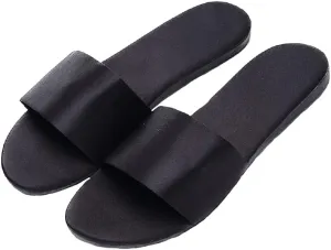 HANDKEI Women's Home Slippers Summer Satin Indoor Breathable Flat Sandals Slippers
