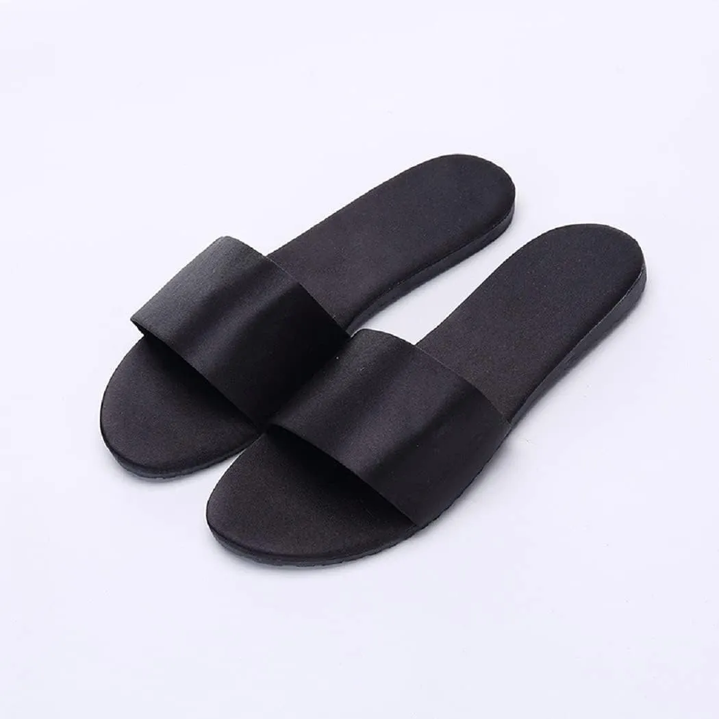 HANDKEI Women's Home Slippers Summer Satin Indoor Breathable Flat Sandals Slippers