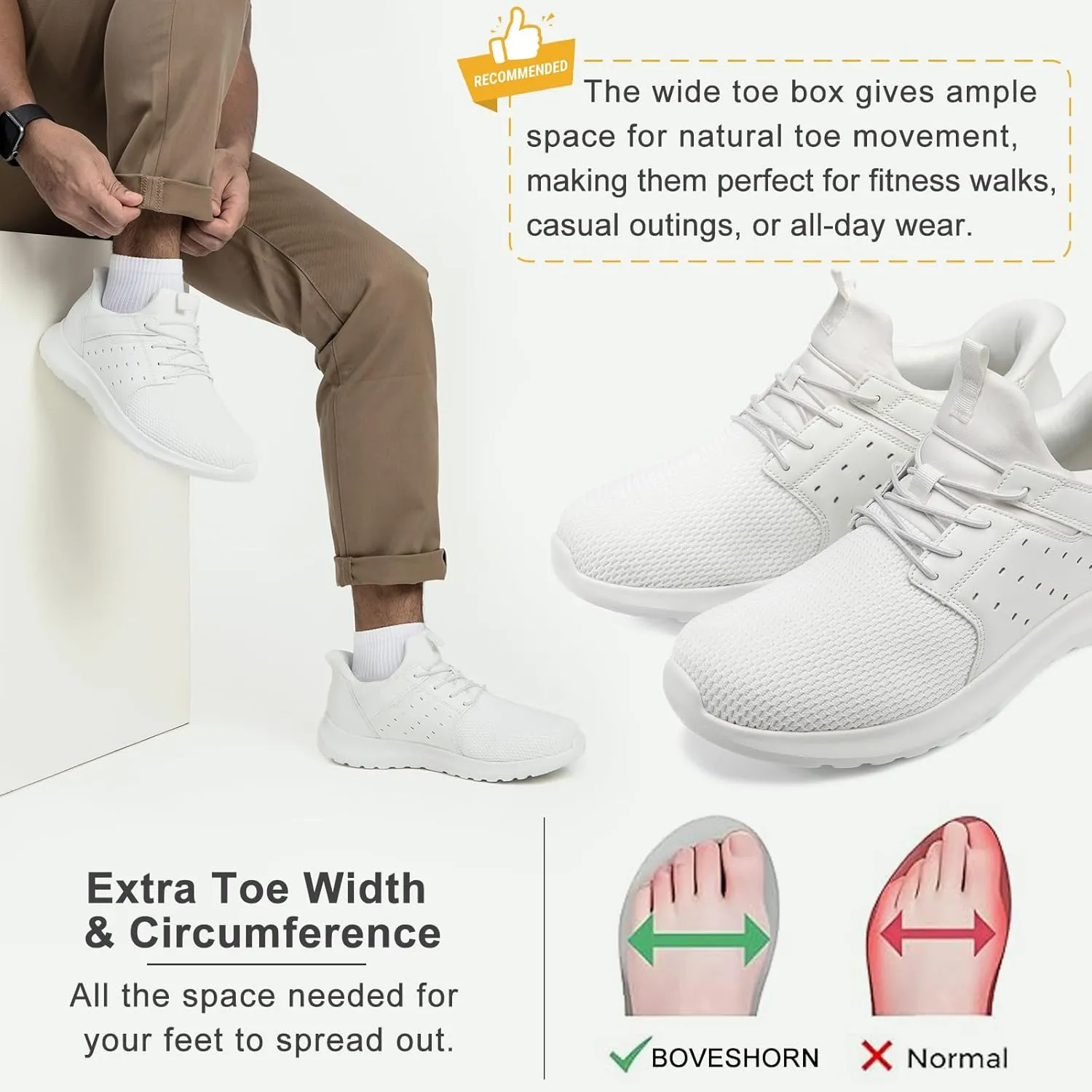 Hands Free Slip On Shoes for Men Walking Casual Sneaker Arch Support Memory Foam Mesh Light Cushioning Fashion Breathable Stylish Black White Tan Grey