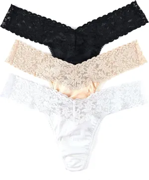 hanky panky - Supima Cotton Low Rise Thongs for Women | Lacy Lingerie, Cotton Panties | One Size (4-14) | 3 or 5 pack
