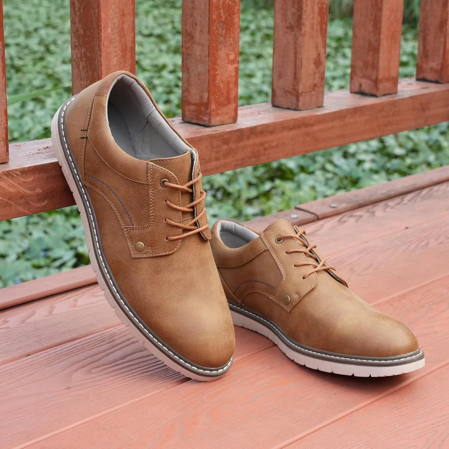 Hawkwell Men's Plus Size Casual Oxfords Shoes Comfortable Business Dress Sneakers US Size 13 14 15 16 17 18