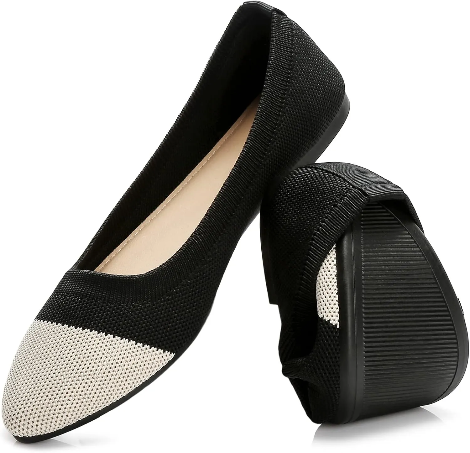 HEAWISH Women’s Ballet Flat Flats Shoes Comfortable Mesh Pointed Toe Slip On Dress Shoes