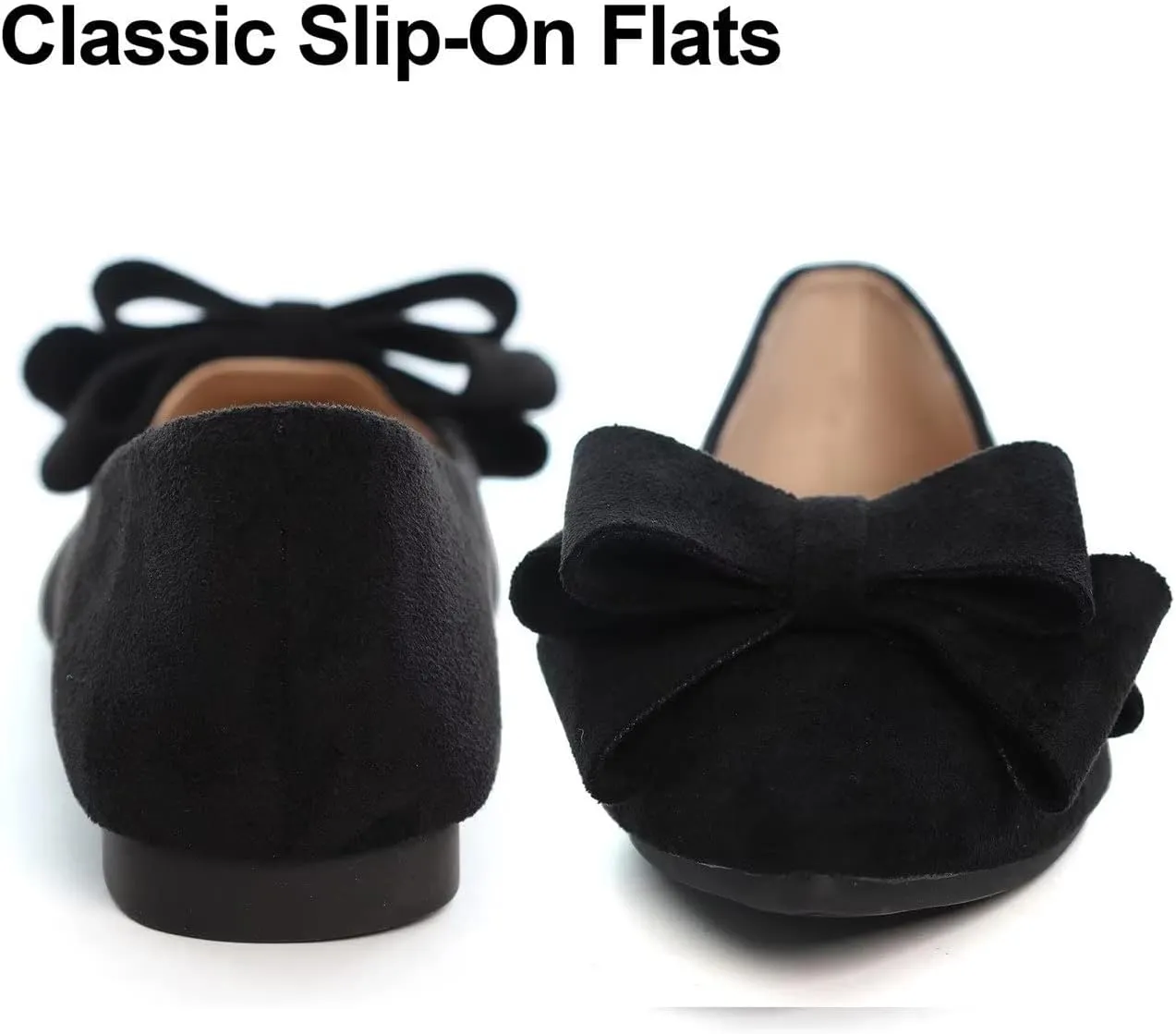 Hee grand Flat Shoes for Women Crystals Bowknot Pointed Toe Ballet Flats Comfortable Office Shoes Fashion Dress Shoes