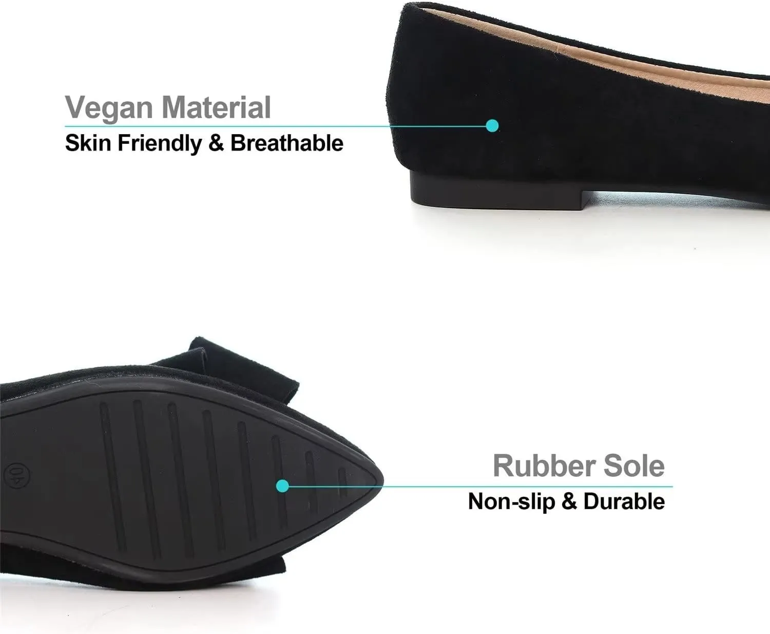 Hee grand Flat Shoes for Women Crystals Bowknot Pointed Toe Ballet Flats Comfortable Office Shoes Fashion Dress Shoes