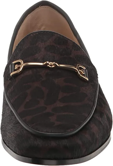 Heel High-end Slip On Sam Client-approved Leopard Almond Toe Multi Loraine Stacked Edelman Loafers Brown