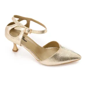 High Heel Mule Sandals – Elegant Pointed Toe, Faux Leather Texture