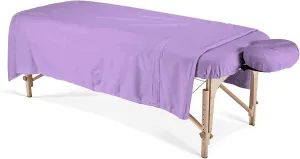 High Kotton 3-Piece Egyptian Cotton Massage Table Sheet Set - Facial Bed Cover - Includes Flat and Fitted Sheets with Face Cover - Lilac