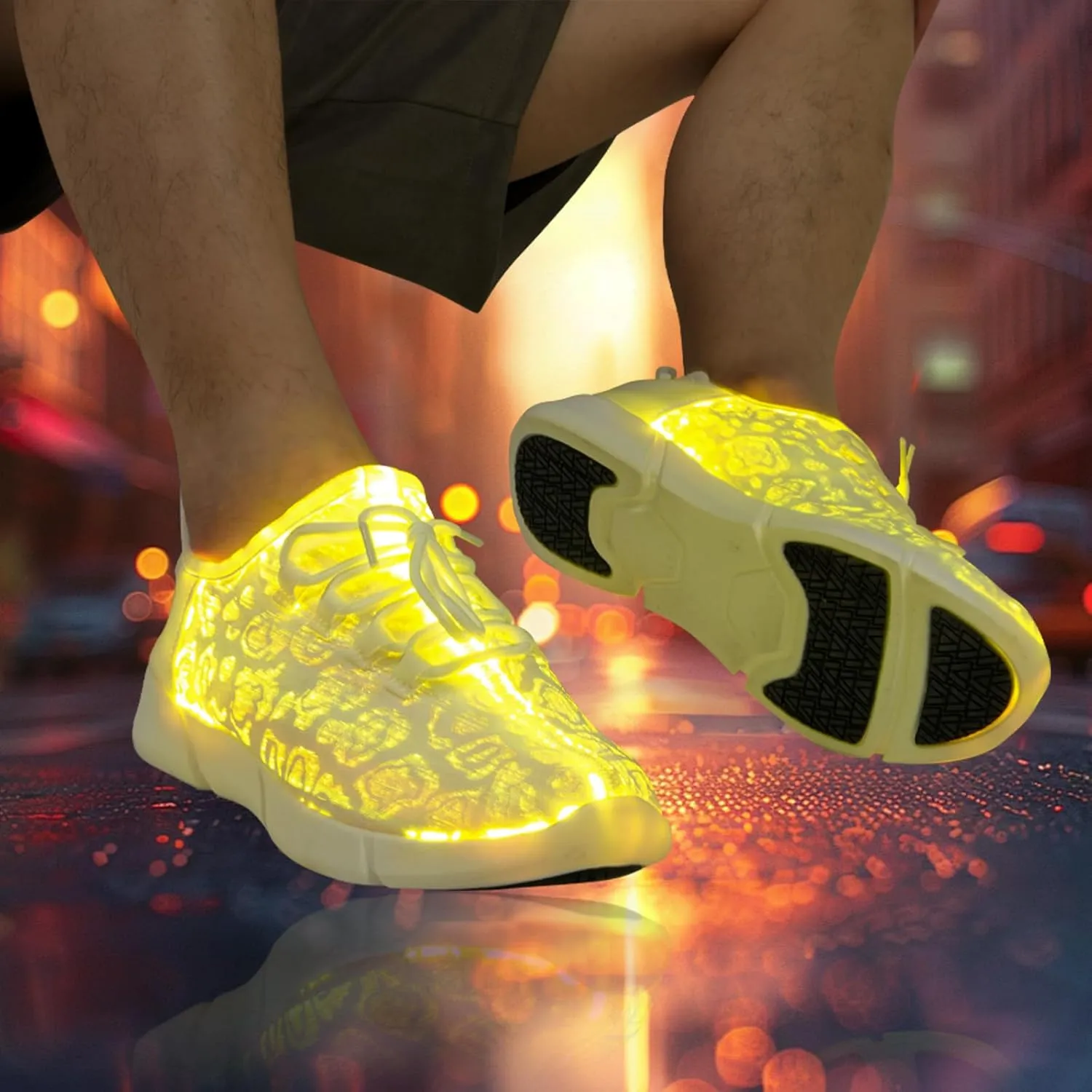 Hot Dingding Fiber Optic LED Shoes for Women Men Light Up Sneakers for Adult USB Charging Flashing Luminous Trainers Shoes