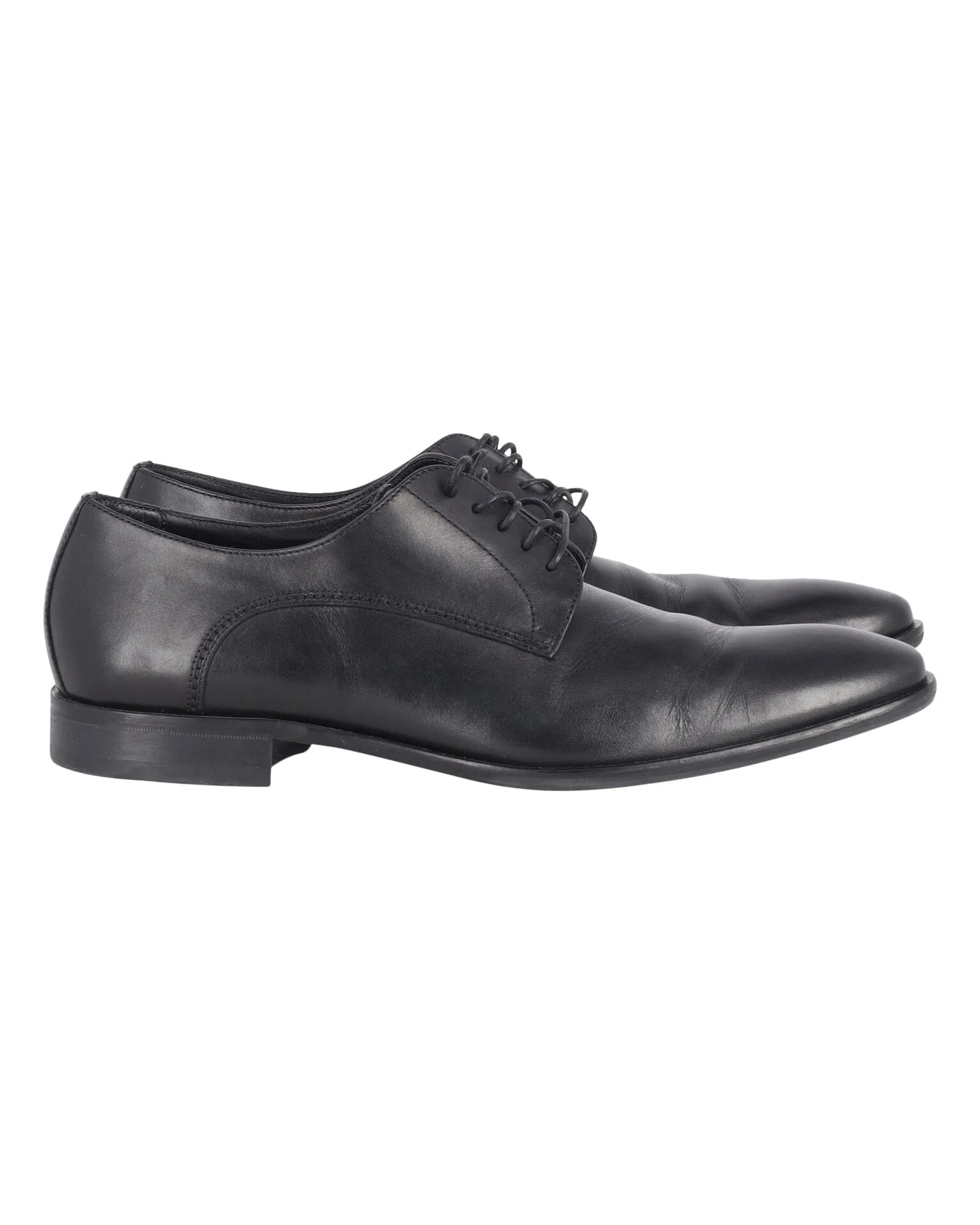 Hugo Boss Derby Lace-Up Formal Shoes in Black Leather